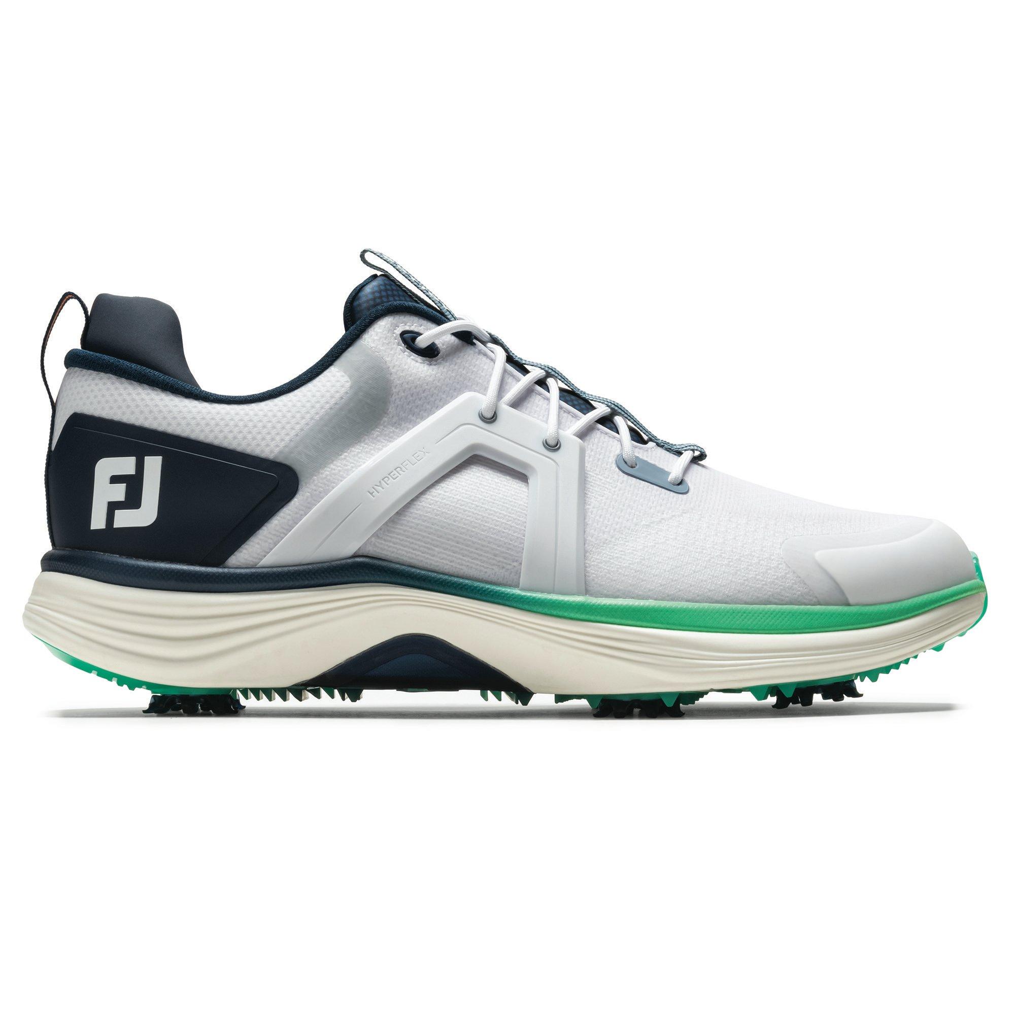 Men's Hyperflex Spiked Golf Shoe - White/Green/Navy | FOOTJOY